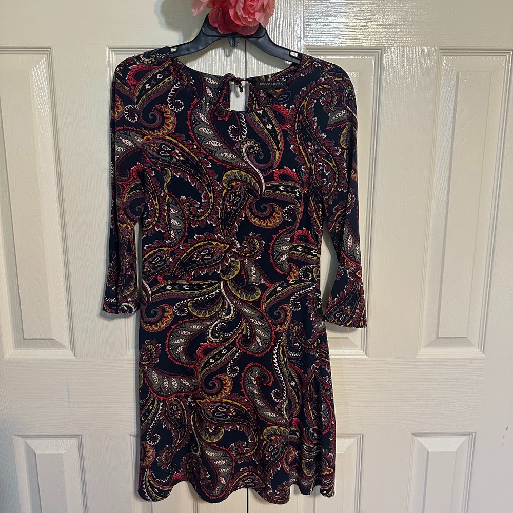 Banana Republic Blue Paisley Fit &  Flare Dress Size 2